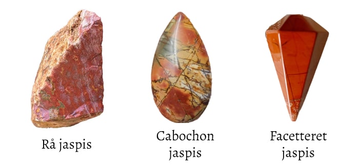 tre smukke rødbrune jaspis sten med plettet mønster