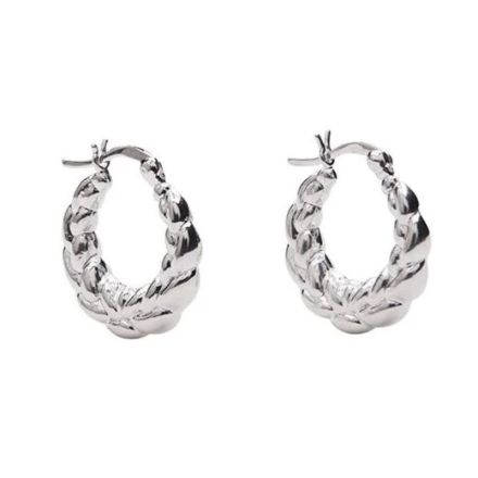 Pico Everly Hoops Silverplated