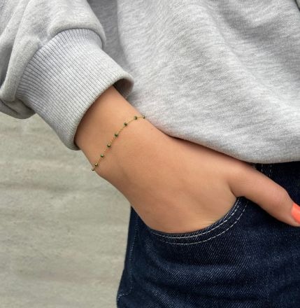 Enamel Lola Bracelet Petrol Green