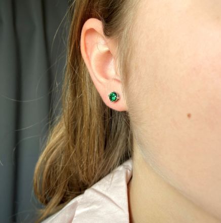 Carrie Taylor Silver Stud Emerald CTJ30