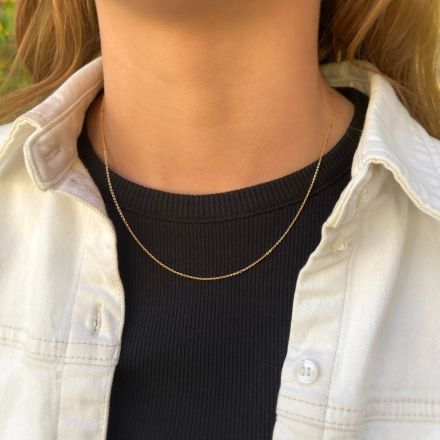 Carrie Taylor 45cm Italian Cable Chain 18K Gold Plated Necklace 1mm
