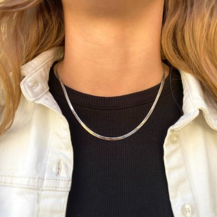 Carrie Taylor 45cm Herringbone Silver Necklace 3mm CTJ55
