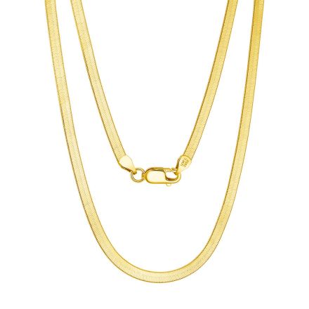 Carrie Taylor 45cm Herringbone 18k Gold Plated Necklace 3mm