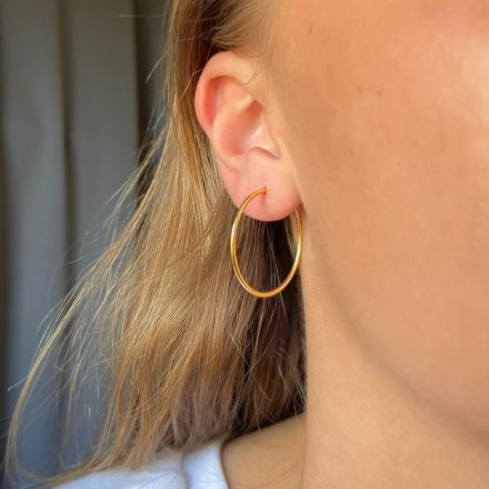 Carrie Taylor 22mm Classic 18K Gold Plated Hoops
