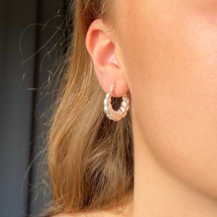 Pico Everly Hoops Silverplated