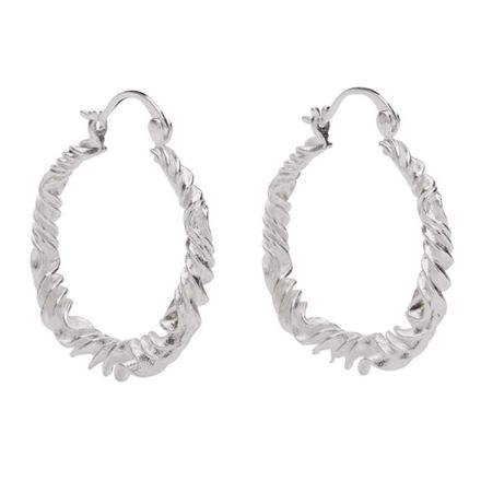 Pico Ocean Grande Silverplated Brass Hoops